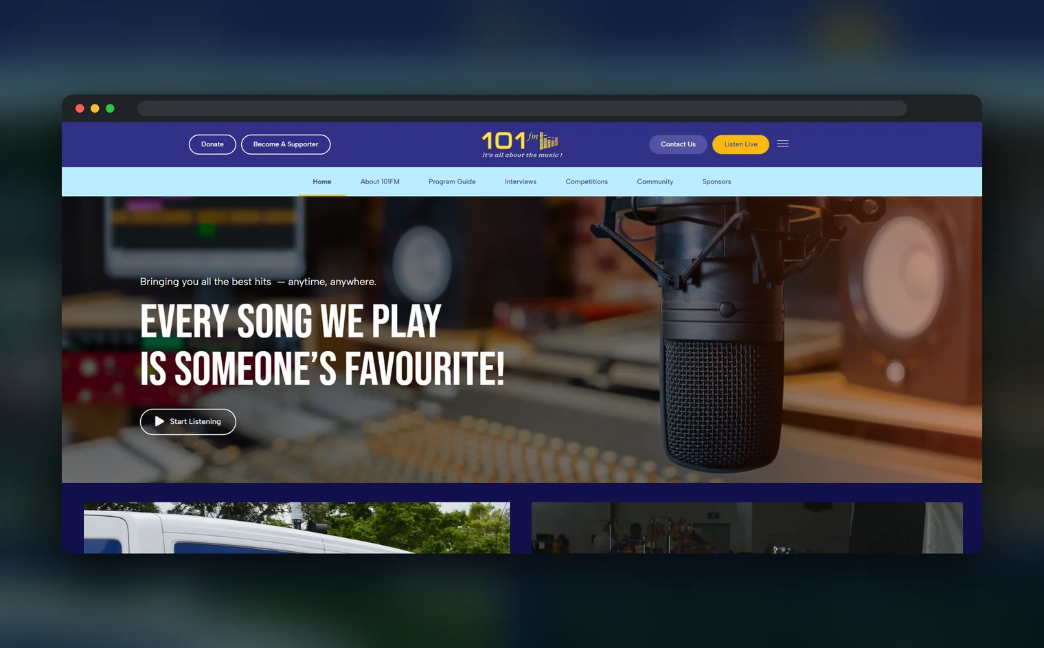 101FM website design by Balar Media Group