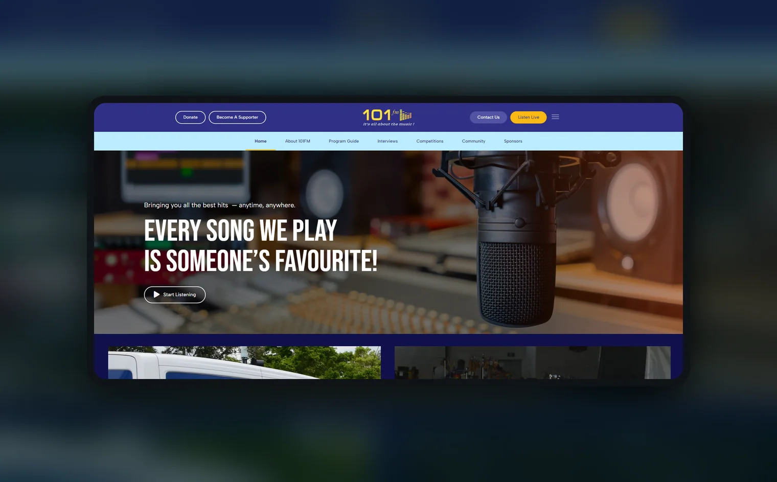 101FM website by Balar Media Group, more of the design