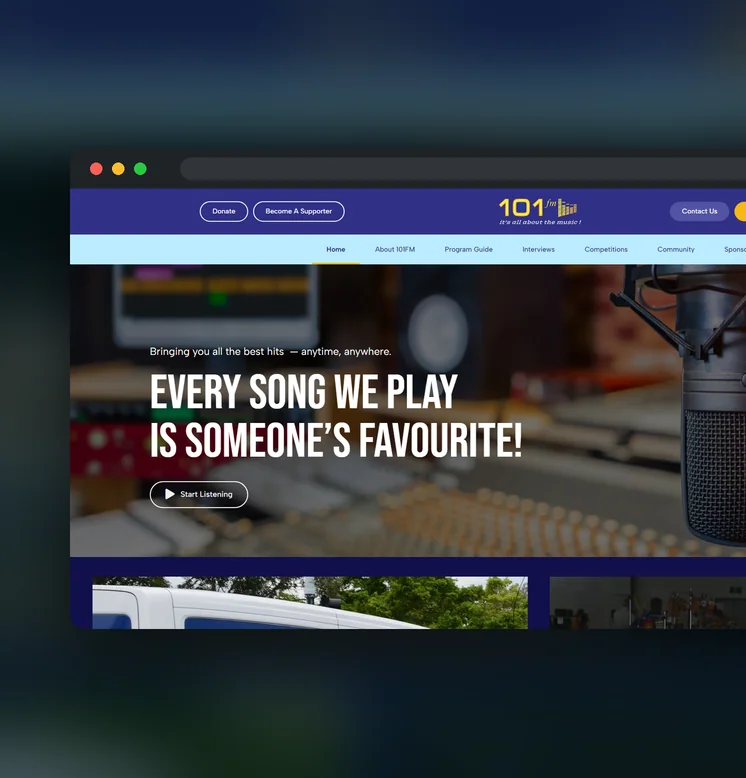 101FM website by Balar Media Group