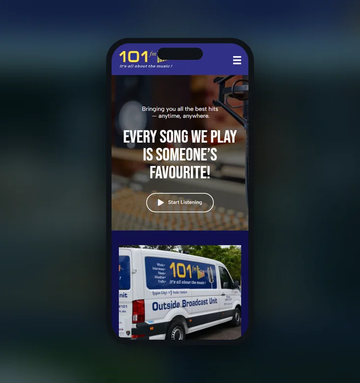 101FM mobile website by Balar Media Group