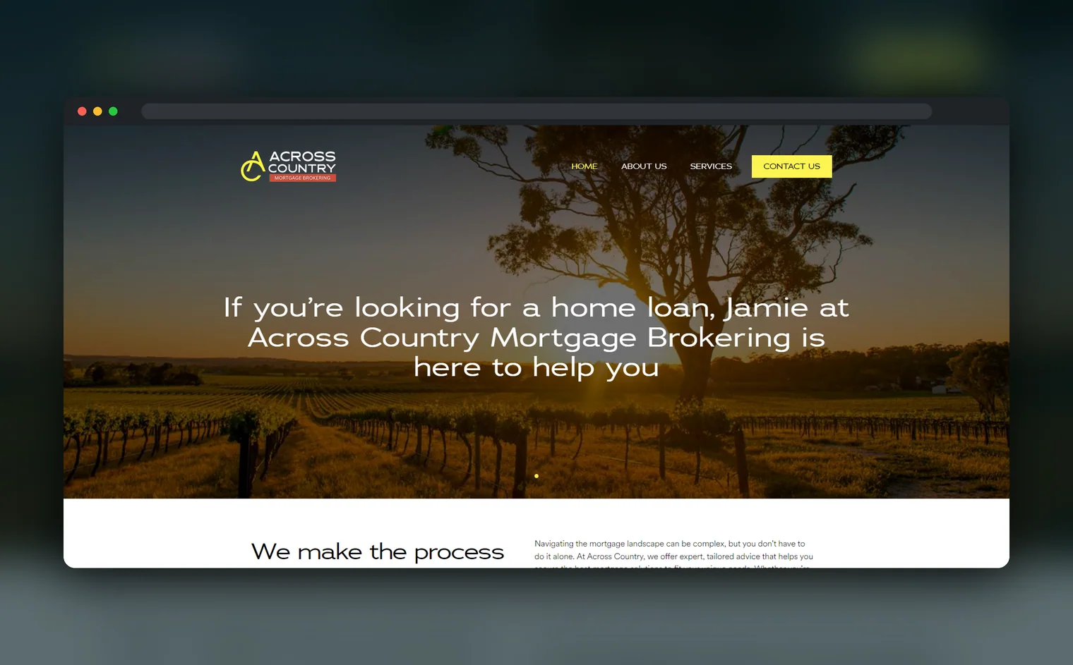 Across Country Mortgage Brokering website design by Balar Media Group