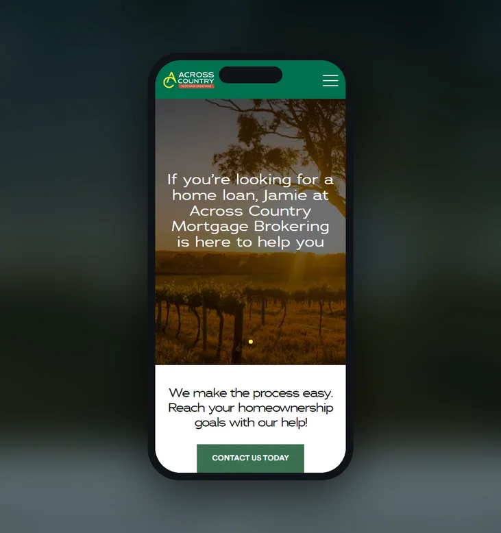 Across Country Mortgage Brokering mobile website by Balar Media Group