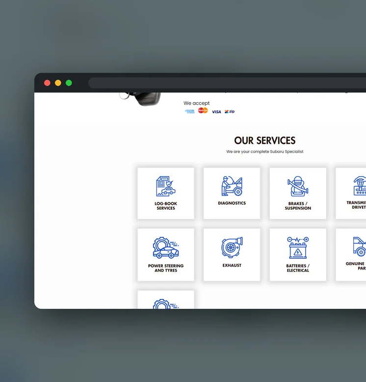 Bluey's Mechanical Service website by Balar Media Group