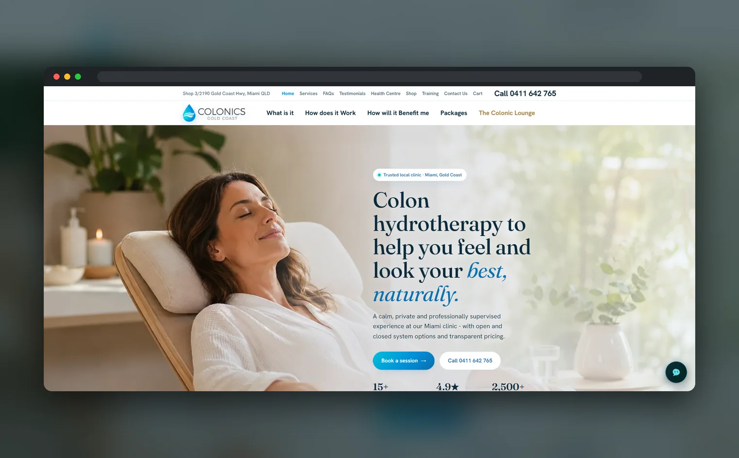 Colonics Gold Coast website design by Balar Media Group