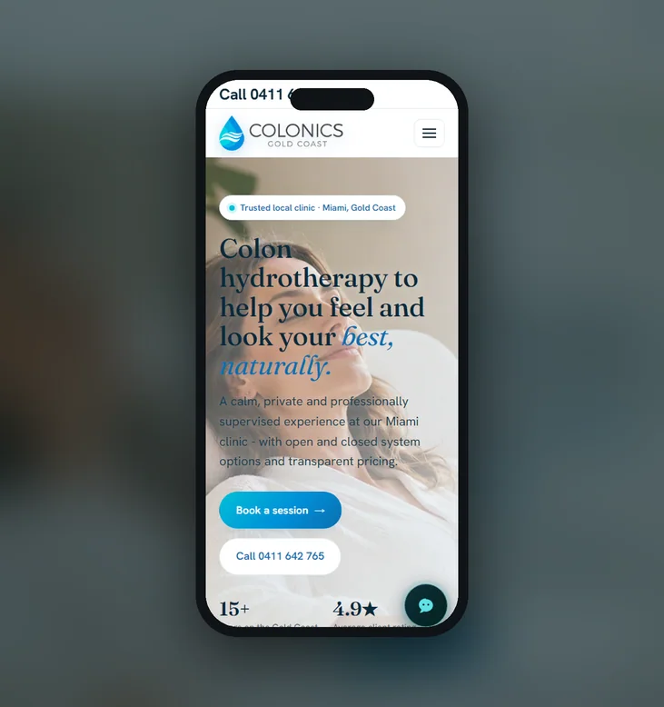 Colonics Gold Coast mobile website by Balar Media Group