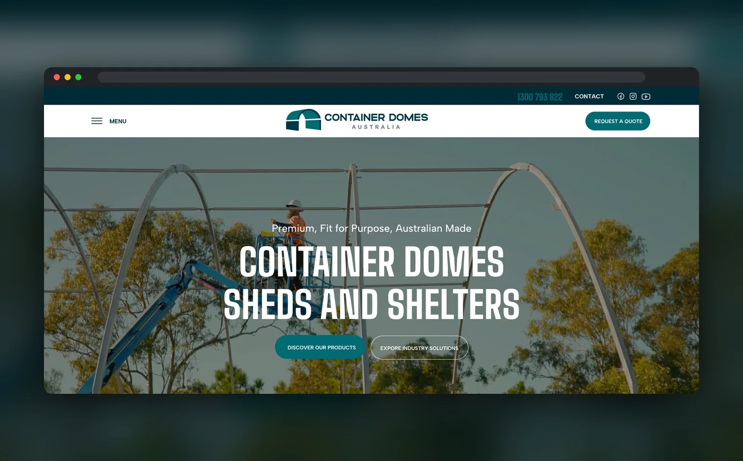 Container Domes Australia website design by Balar Media Group