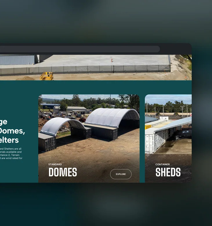 Container Domes Australia website by Balar Media Group
