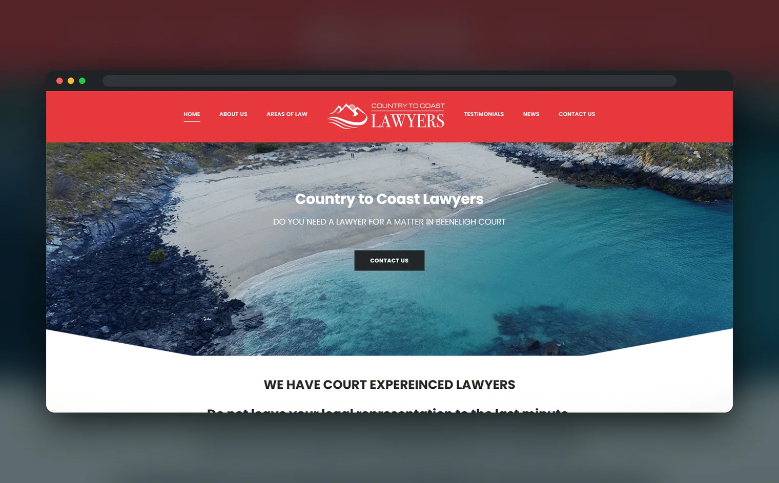 Country To Coast Lawyers website design by Balar Media Group