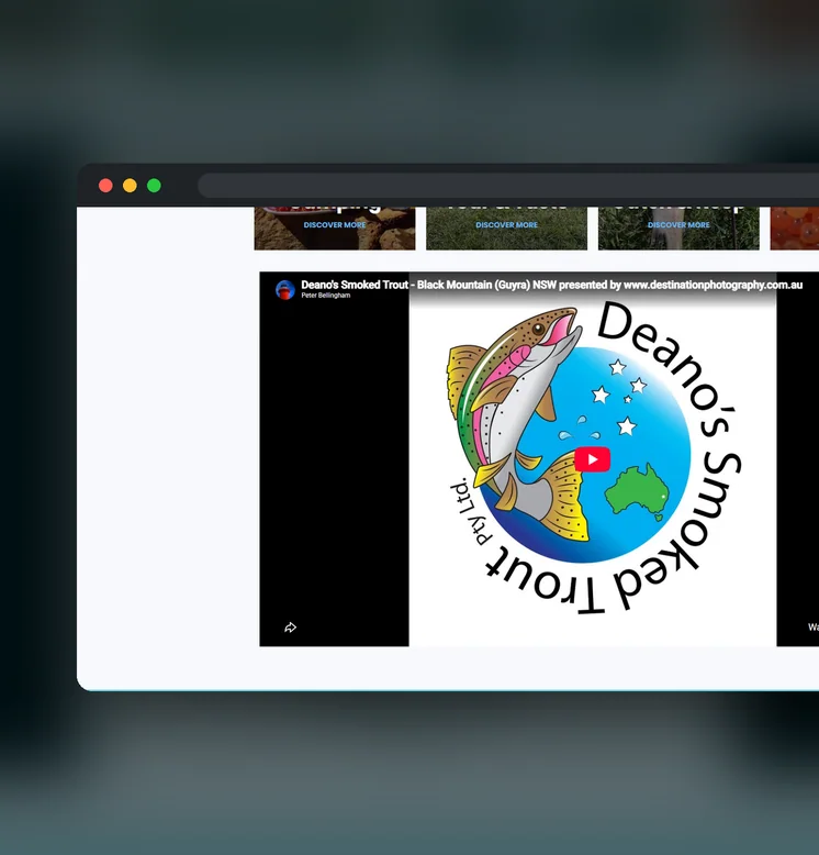 Deano's Smoked Trout website by Balar Media Group