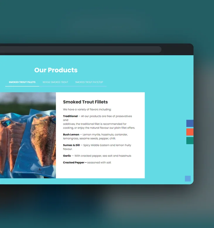 Deano's Smoked Trout website by Balar Media Group