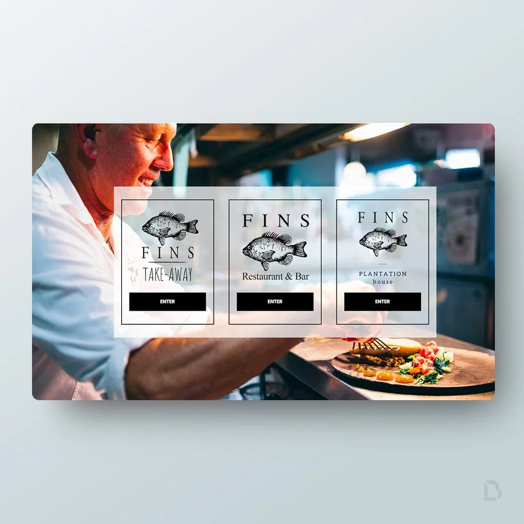 Fins Restaurant website design by Balar Media Group