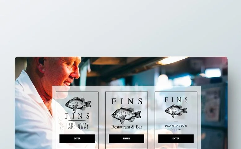 Fins Restaurant website by Balar Media Group, more of the design