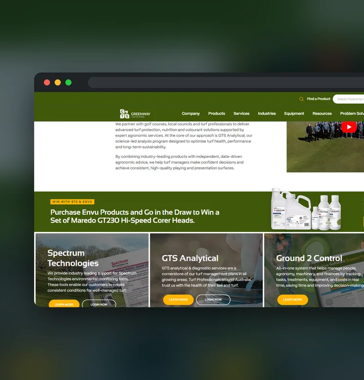 Greenway Turf Solutions website by Balar Media Group