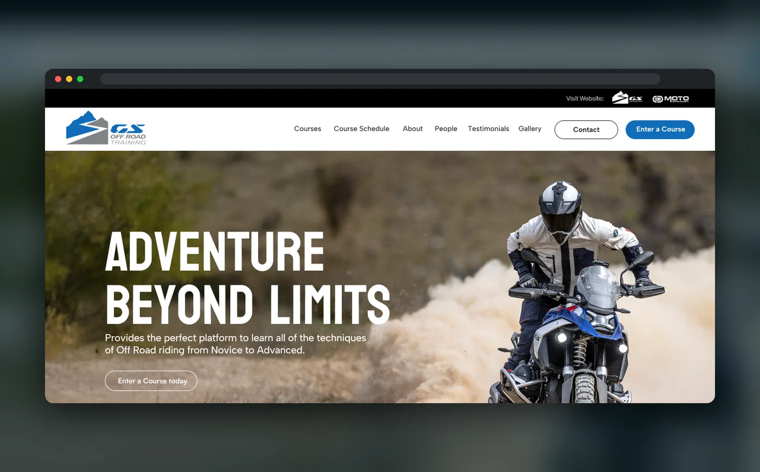 GS Off Road Training website design by Balar Media Group