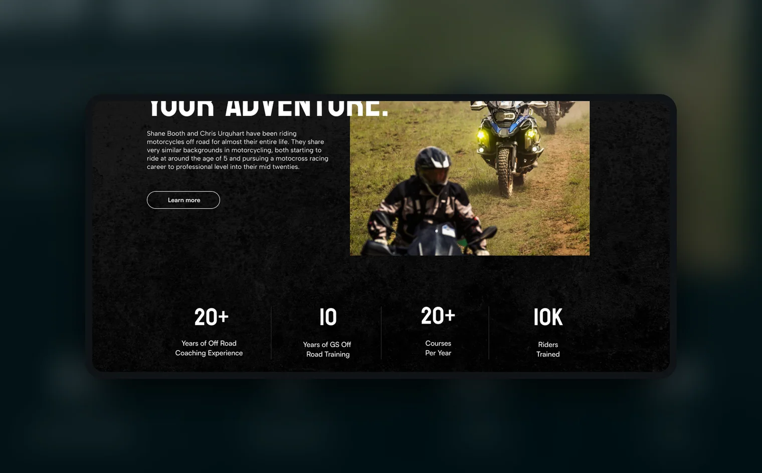GS Off Road Training website by Balar Media Group, more of the design