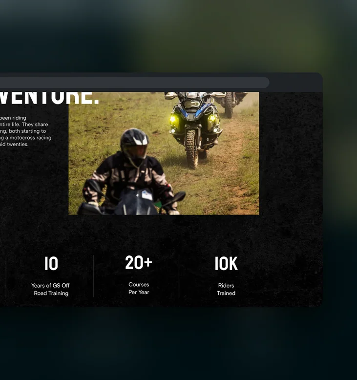 GS Off Road Training website by Balar Media Group