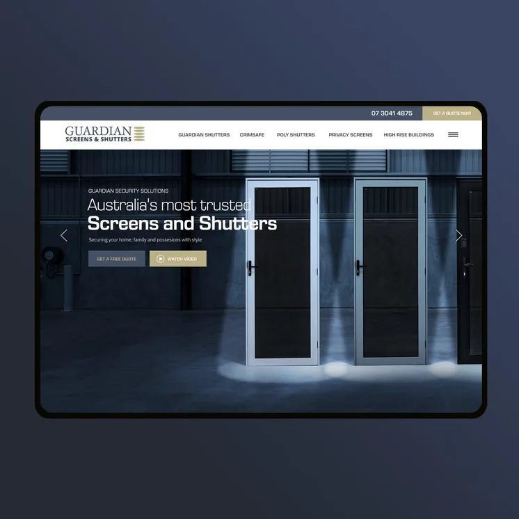 Guardian Screens & Shutters website by Balar Media Group