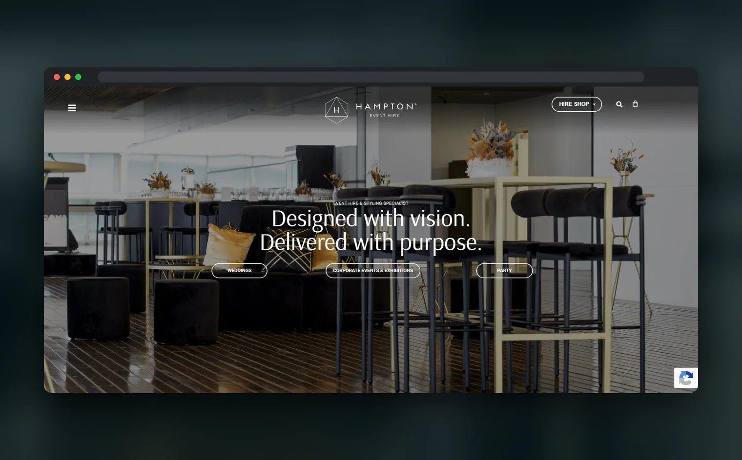 Hampton Event Hire website design by Balar Media Group