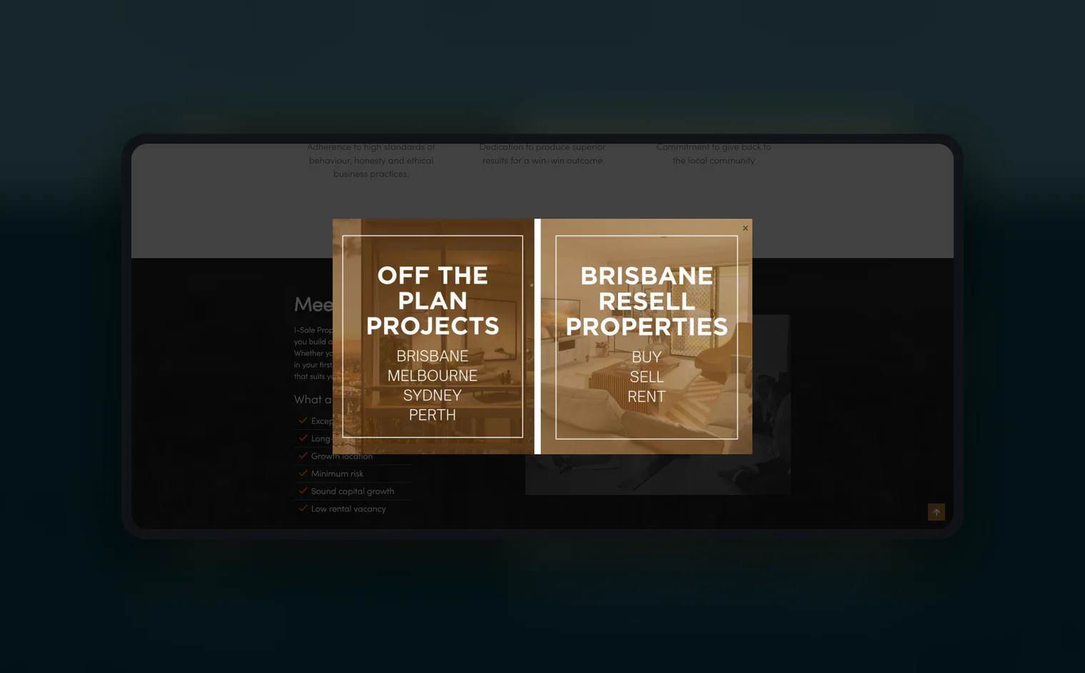 iSale Property website by Balar Media Group, more of the design