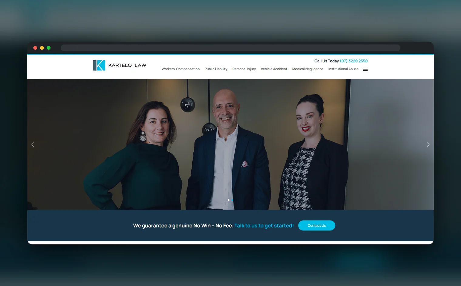 Kartelo Law website design by Balar Media Group