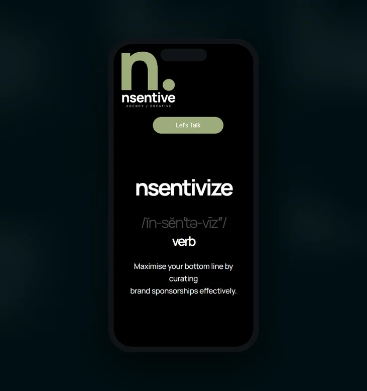 nSentive mobile website by Balar Media Group