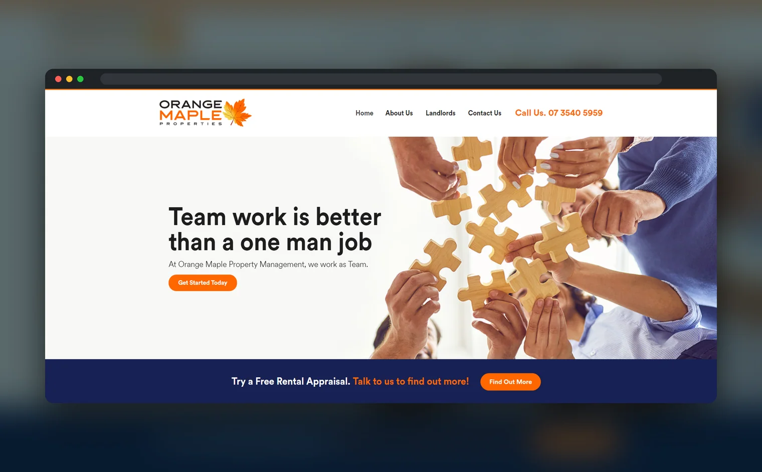 Orange Maple Property Management website by Balar Media Group