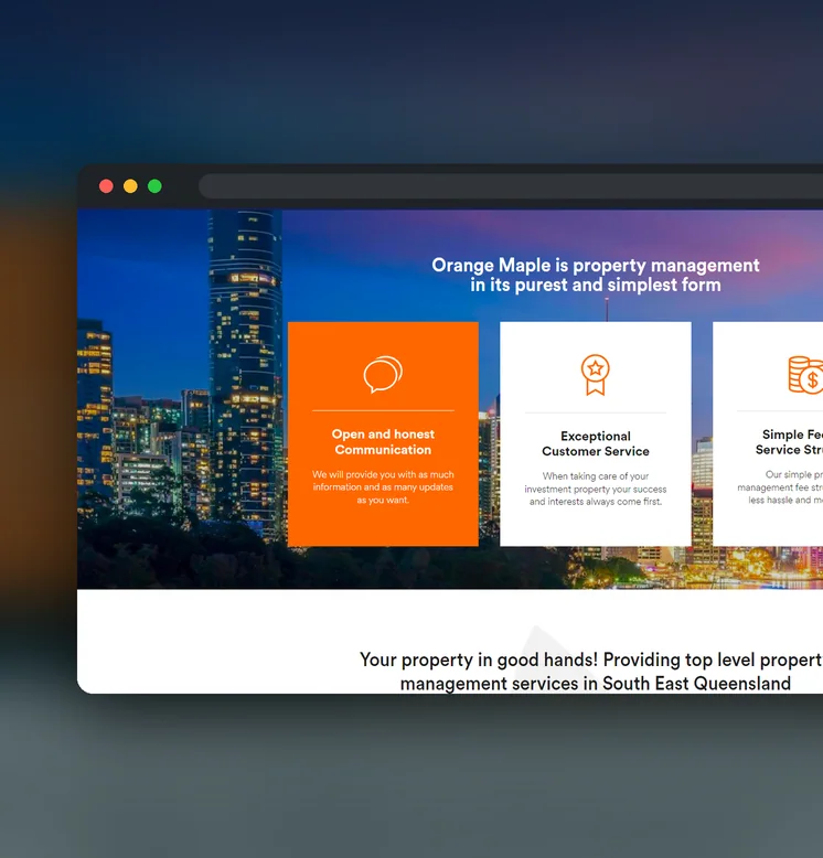 Orange Maple Property Management website by Balar Media Group
