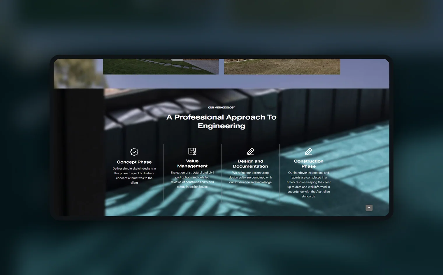Projects & Designs Engineers website by Balar Media Group, more of the design