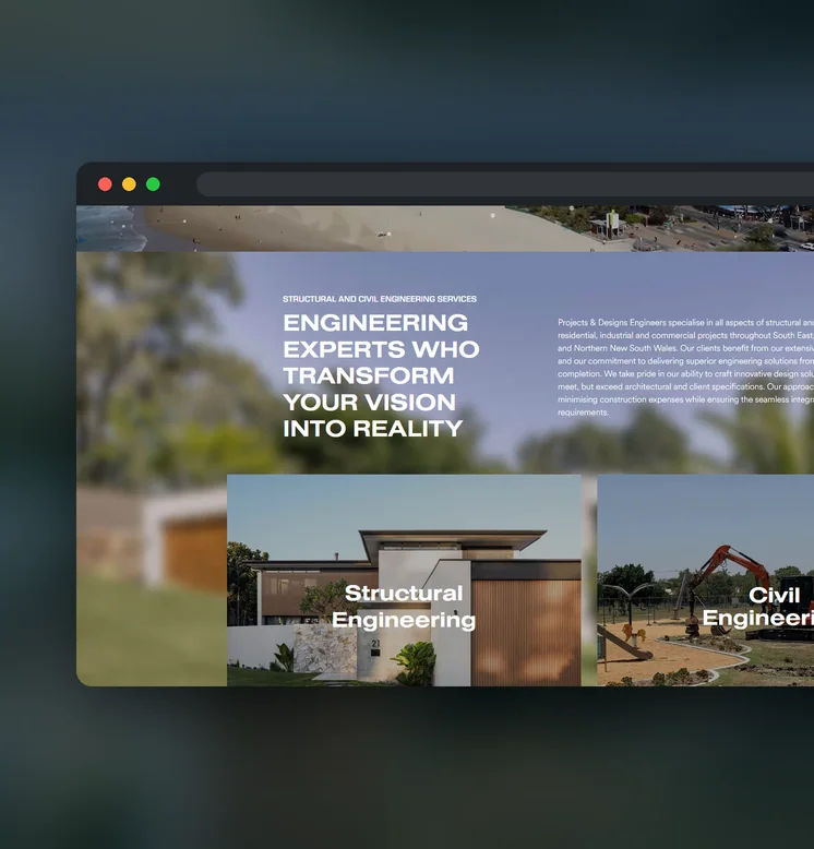 Projects & Designs Engineers website by Balar Media Group