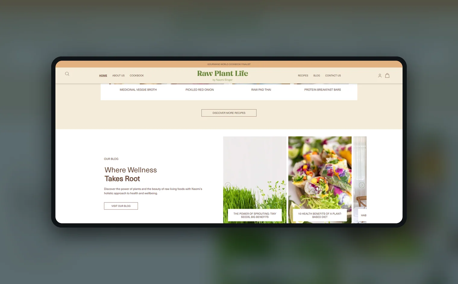 Raw Plant Life website by Balar Media Group, more of the design
