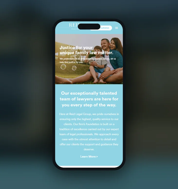 Reid Legal Group mobile website by Balar Media Group