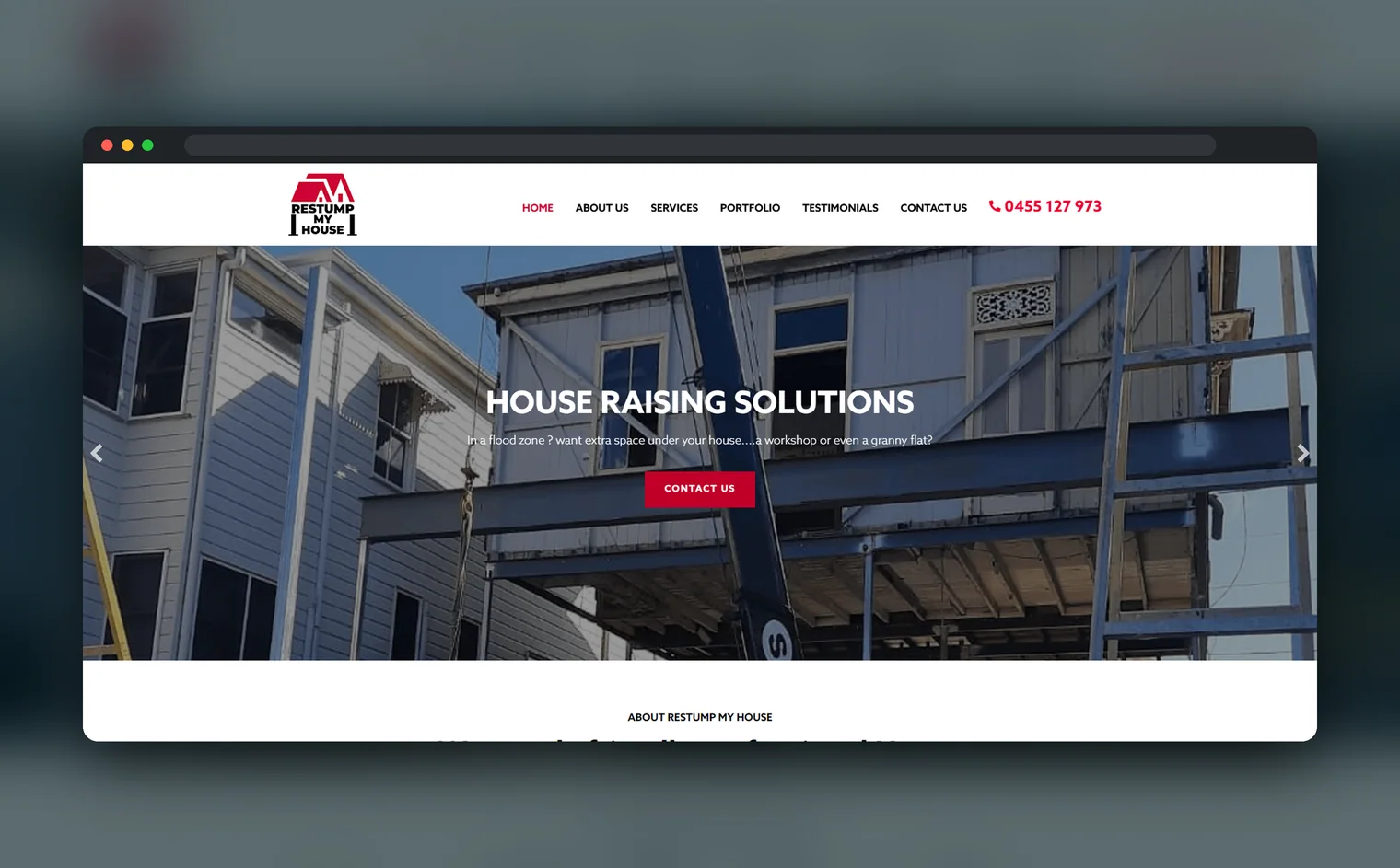 Restump My House website design by Balar Media Group