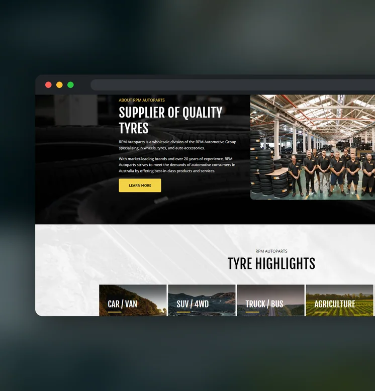 RPM Autoparts website by Balar Media Group