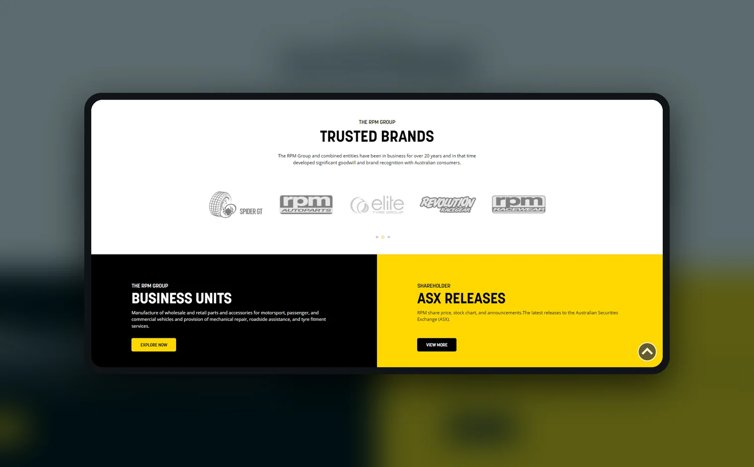 RPM Group website by Balar Media Group, more of the design