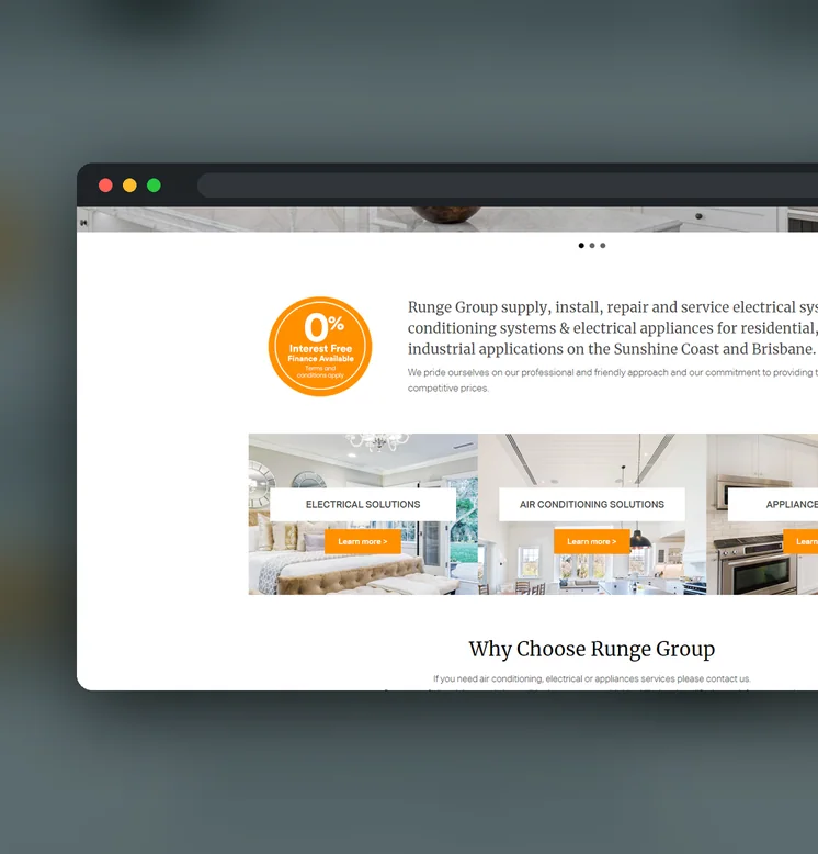 Runge Group Air Conditioning website by Balar Media Group