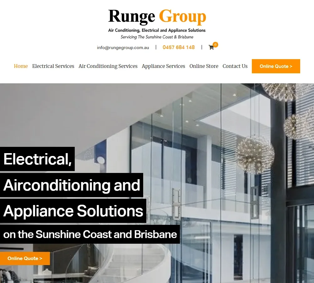 Runge Group Air Conditioning website by Balar Media Group