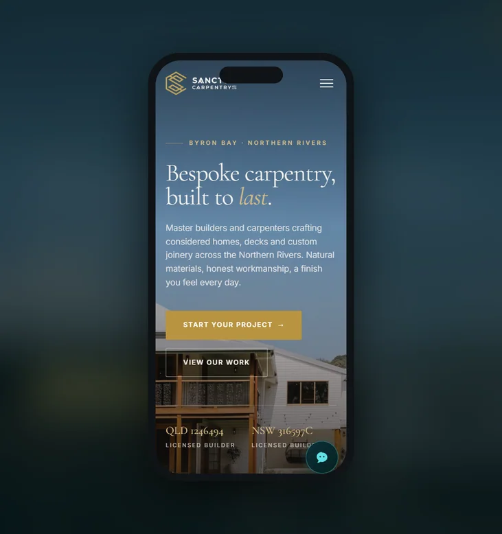 Sanctum Carpentry mobile website by Balar Media Group