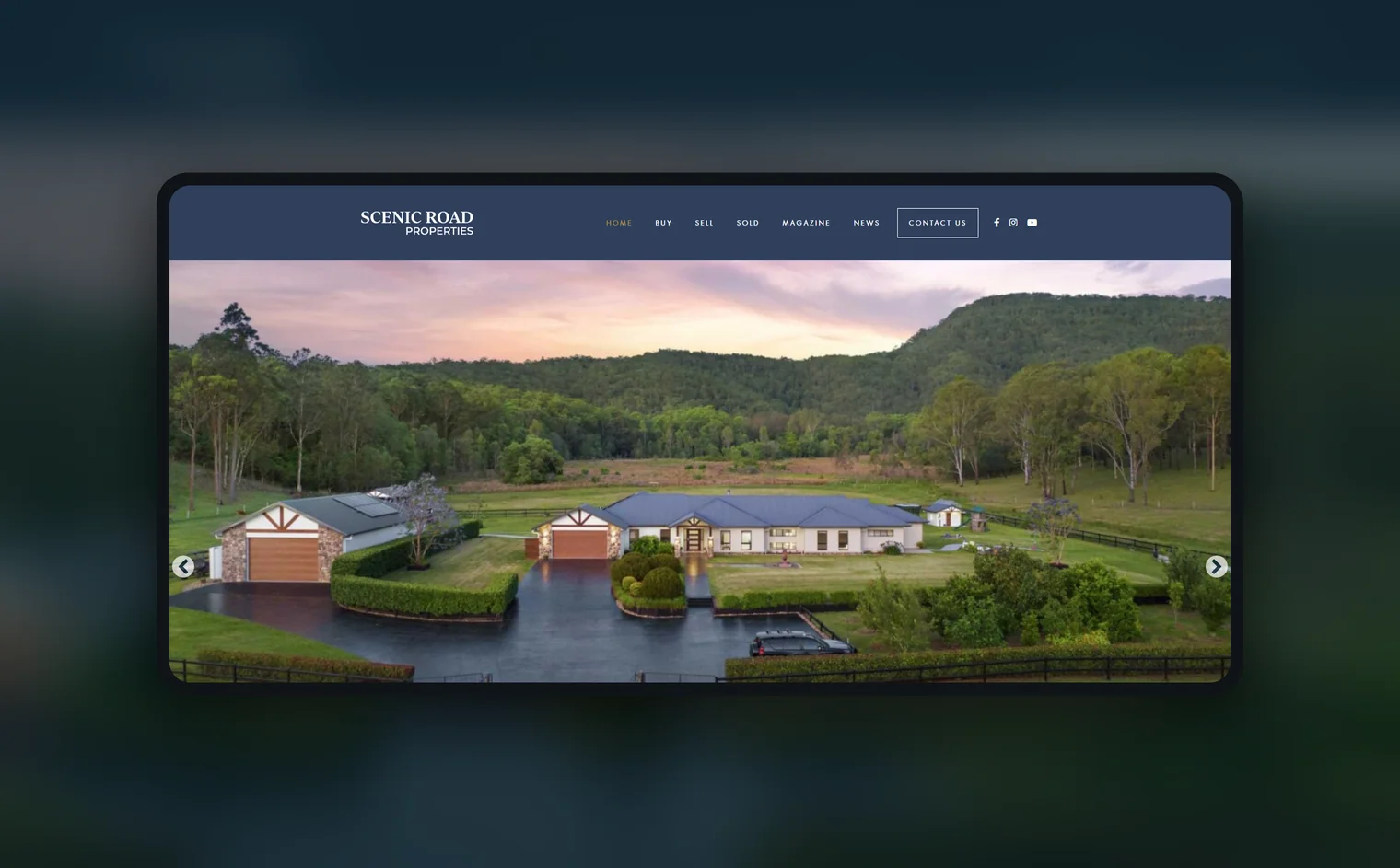 Scenic Road Properties website by Balar Media Group, more of the design