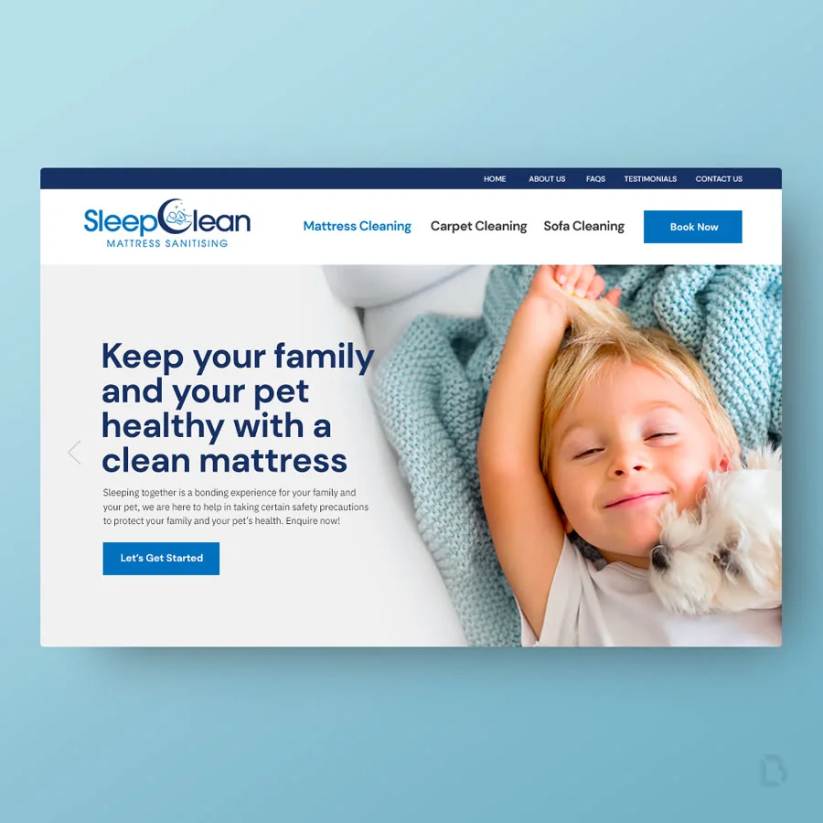 SleepClean website by Balar Media Group