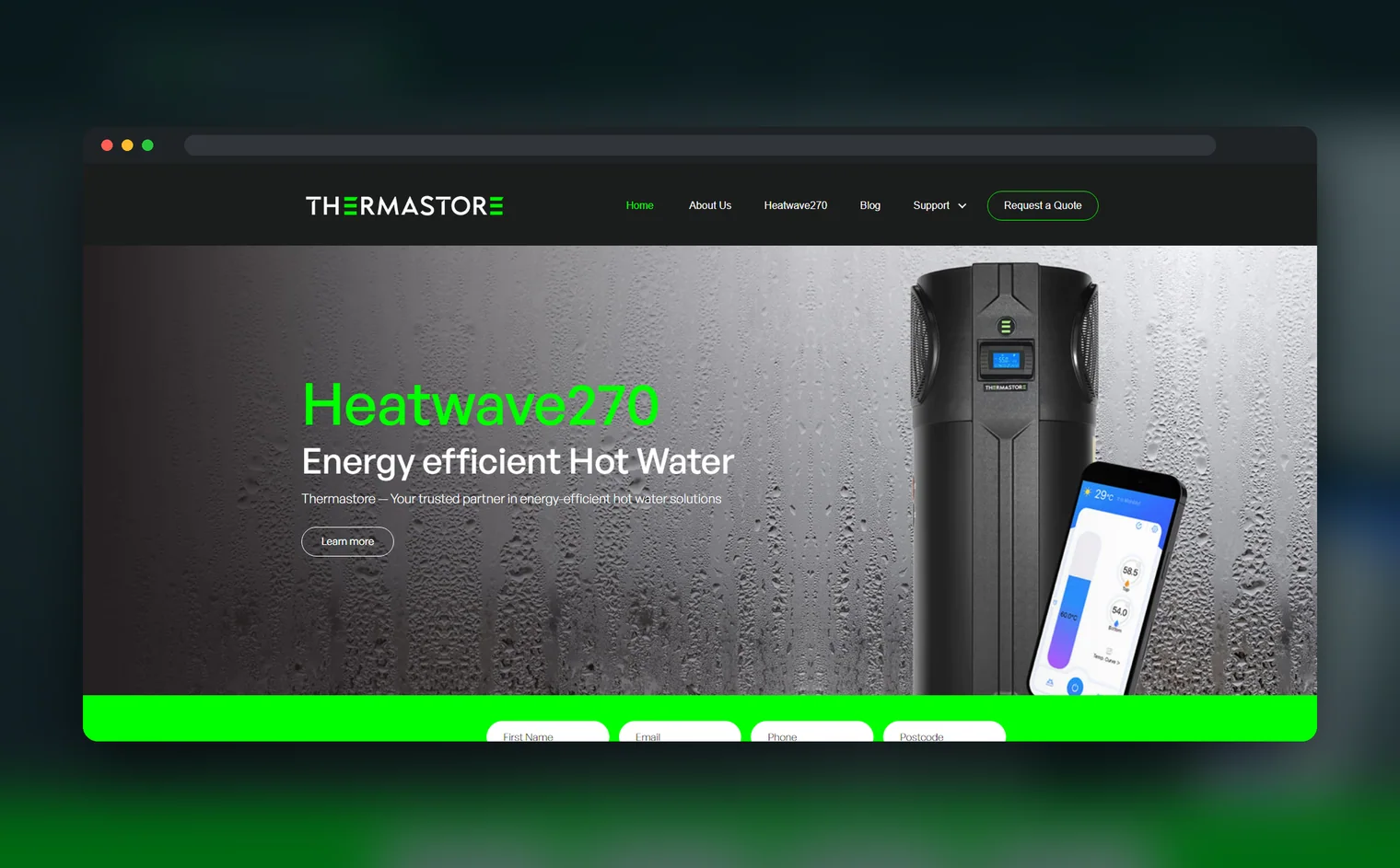Thermastore website design by Balar Media Group