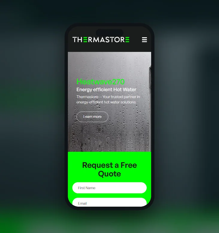 Thermastore mobile website by Balar Media Group