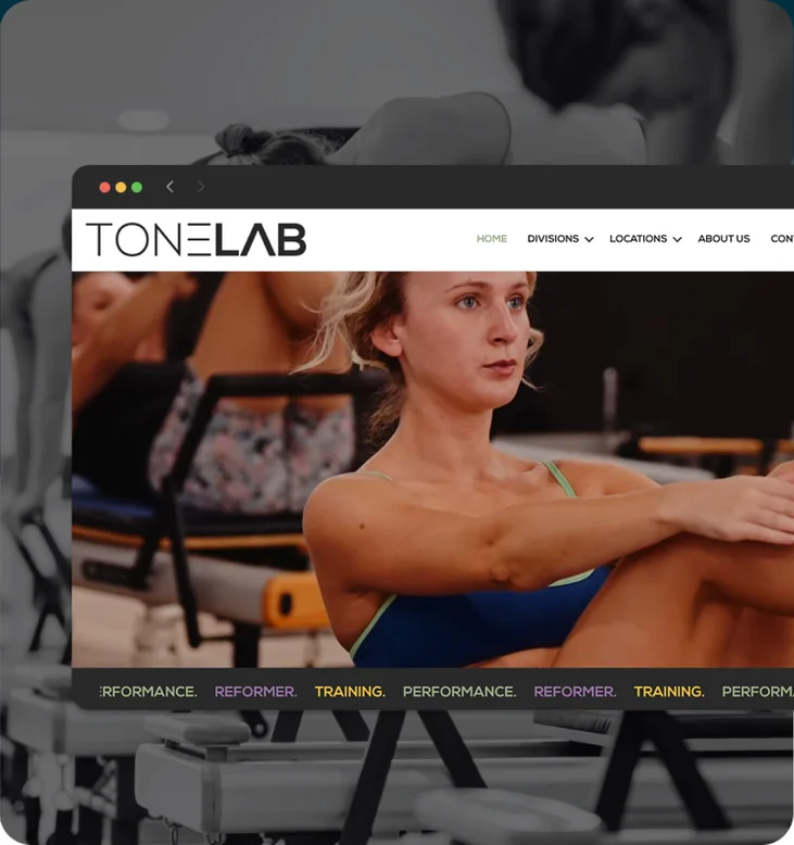ToneLAB website by Balar Media Group, mobile and brand detail