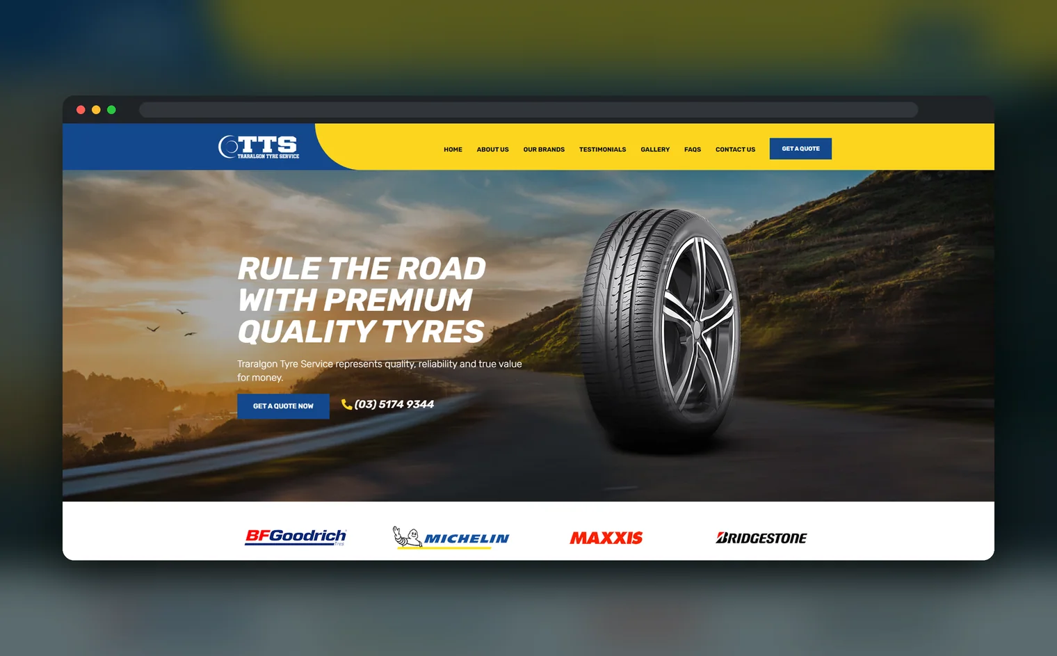 Traralgon Tyre Service website design by Balar Media Group