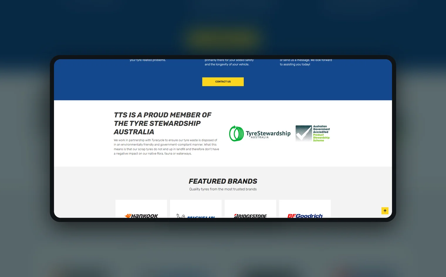 Traralgon Tyre Service website by Balar Media Group, more of the design