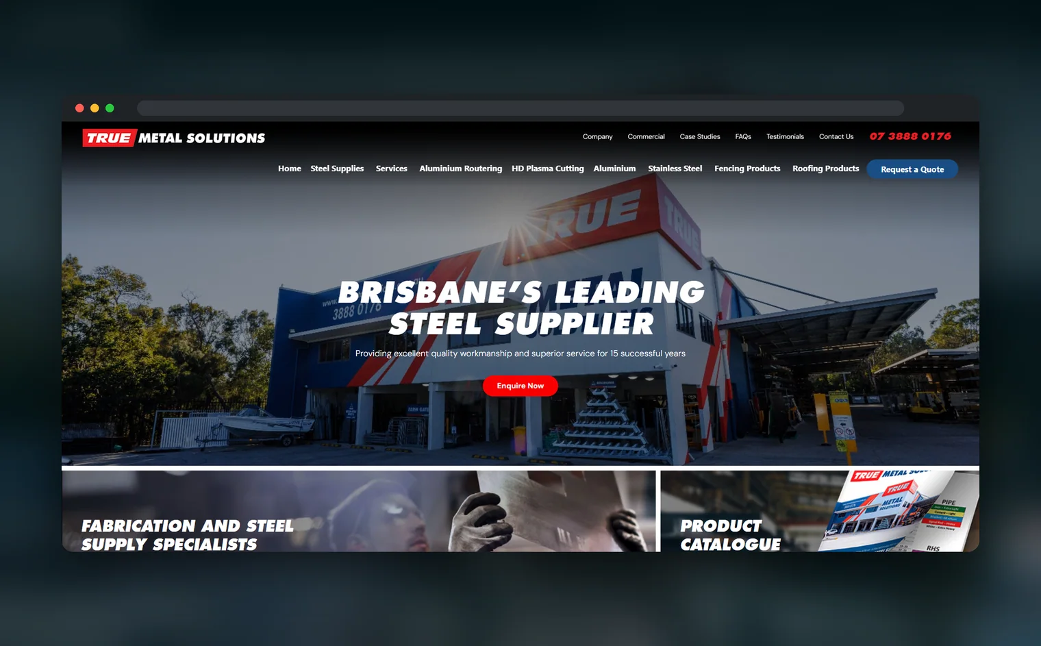 True Metal Solutions website design by Balar Media Group