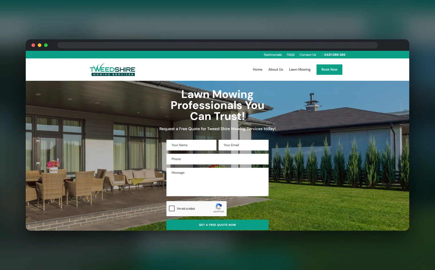 Tweed Shire Mowing website design by Balar Media Group