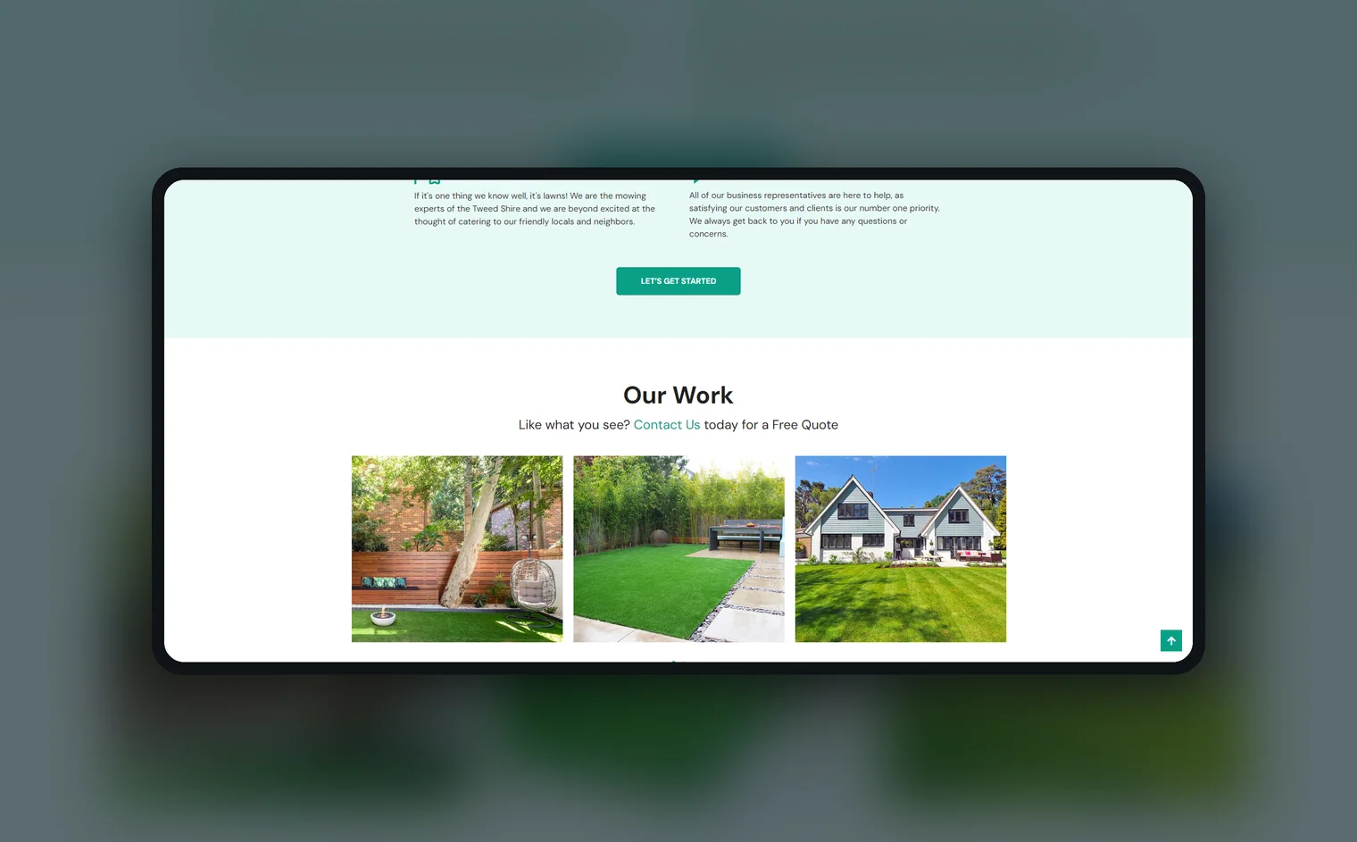 Tweed Shire Mowing website by Balar Media Group, more of the design