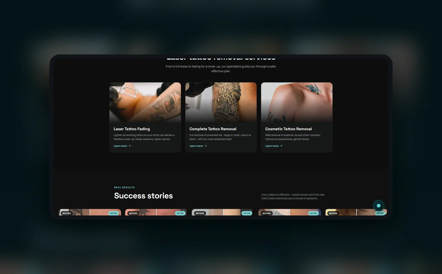 White Diamond Laser website by Balar Media Group, more of the design