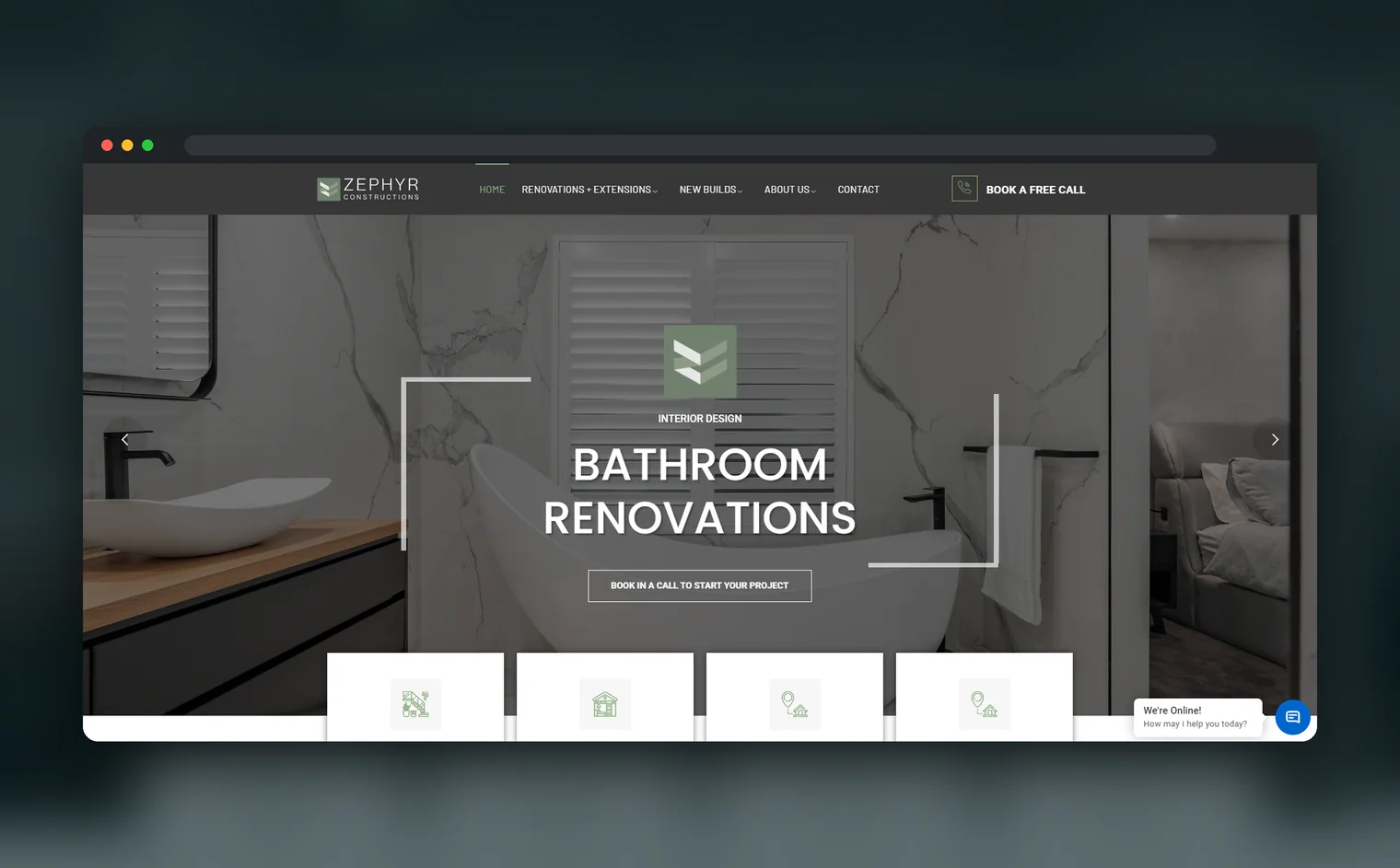 Zephyr Constructions website design by Balar Media Group