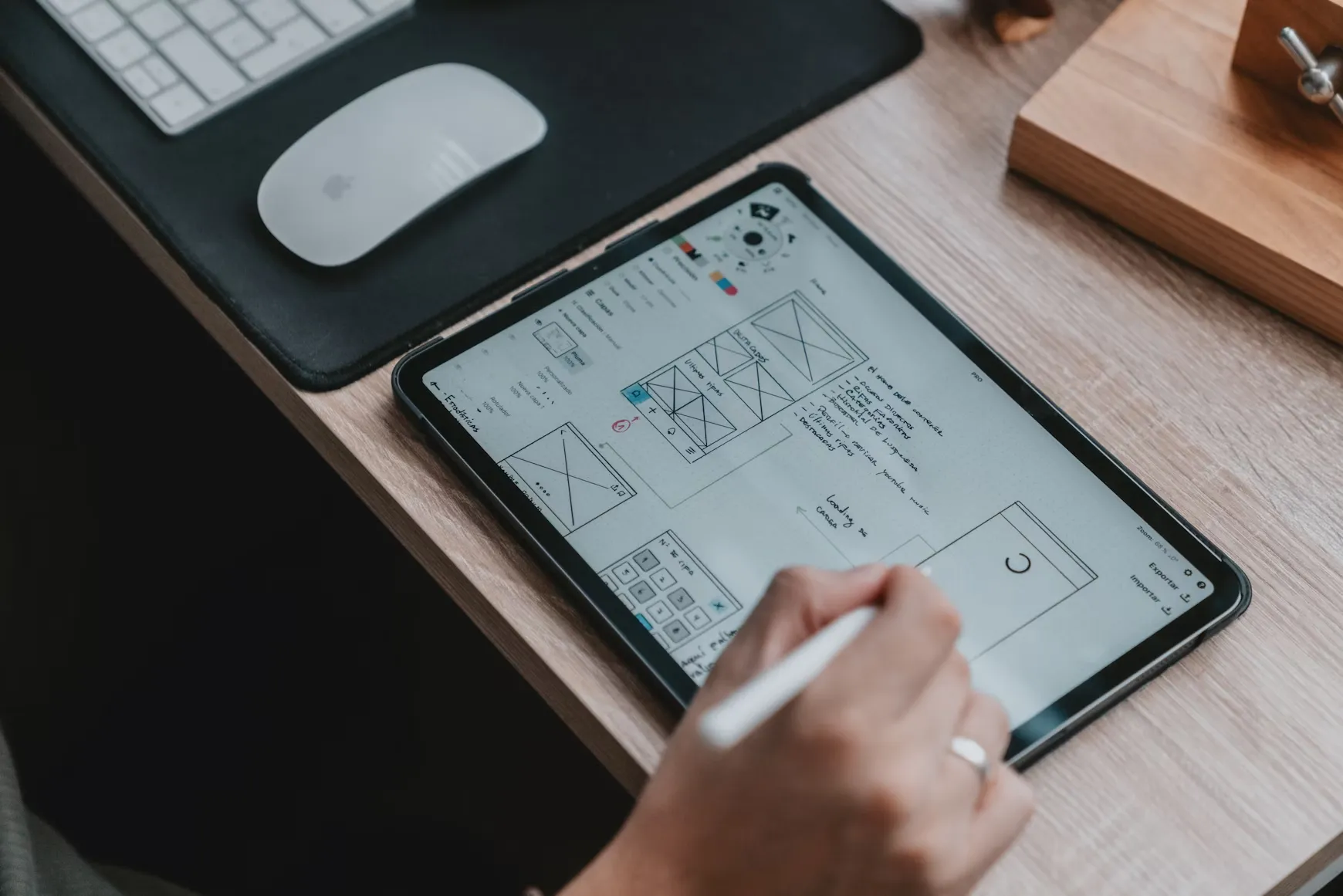 A designer laying out a web page